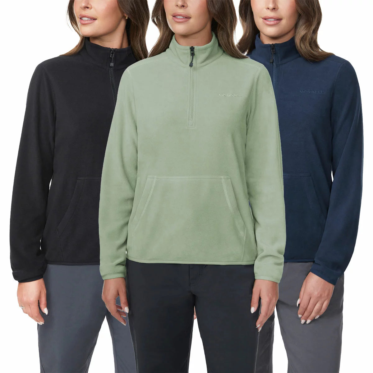 Merrell Ladies 1/4 Zip Fleece lightweight women's fleece pullover with quarter zip for hiking, outdoor activities, and casual wear