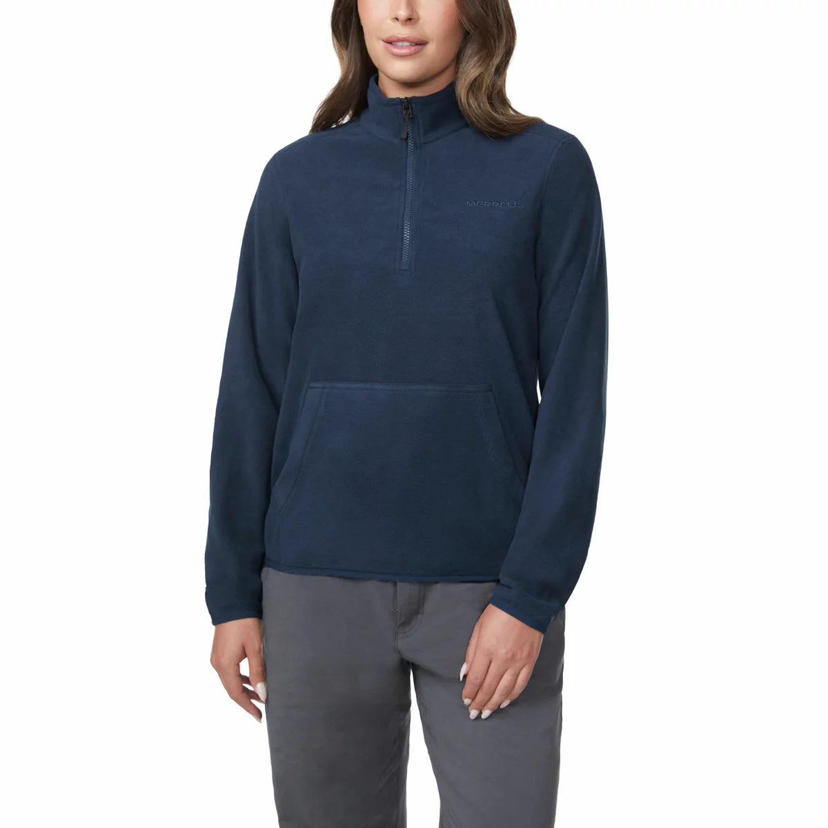 Merrell Ladies 1/4 Zip Fleece lightweight women's fleece pullover with quarter zip for hiking, outdoor activities, and casual wear