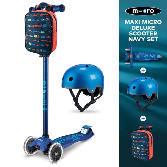 Kids LED scooter with helmet and lunch bag bundle - 2