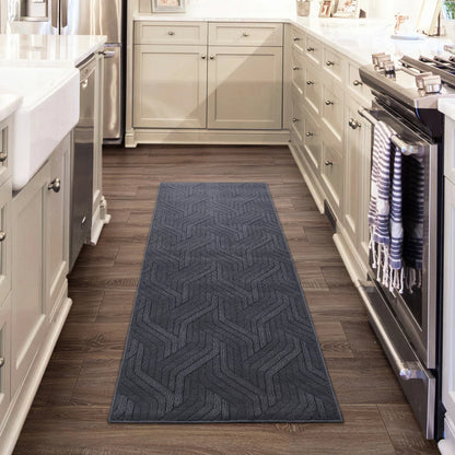 Multy Home Nova Blue Floor Runner 61 x 183 cm with modern blue pattern for hallways and kitchens