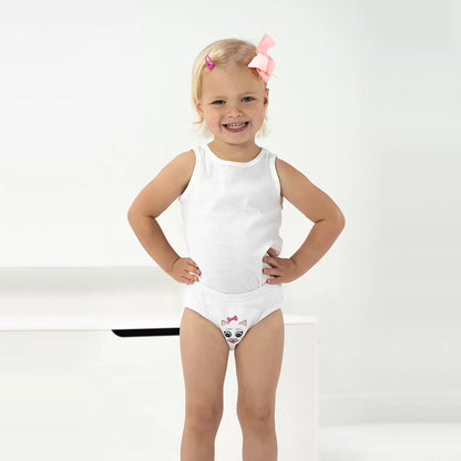 Pack of colorful My Little toddler training pants featuring soft cotton lining and playful character prints on a neutral background.
