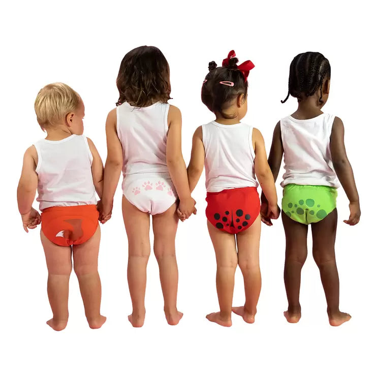 Pack of colorful My Little toddler training pants featuring soft cotton lining and playful character prints on a neutral background.