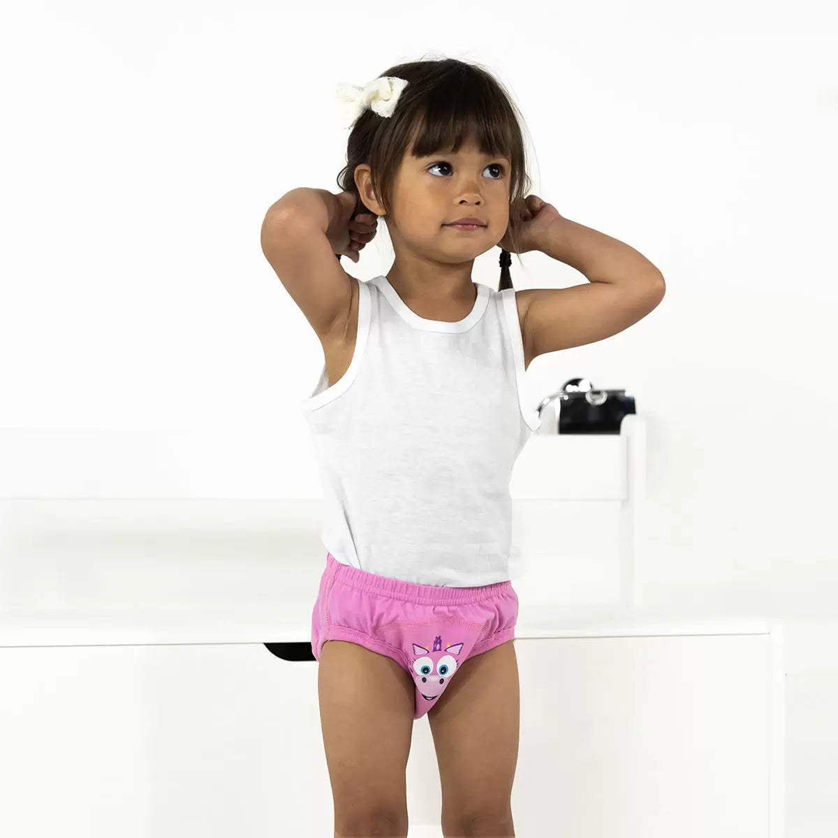 Pack of colorful My Little toddler training pants featuring soft cotton lining and playful character prints on a neutral background.