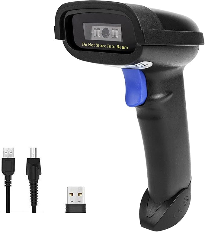 NETUM NT-1228BC wireless Bluetooth barcode scanner with CCD technology for scanning 1D barcodes from mobile phones, tablets, computer screens, and POS systems.