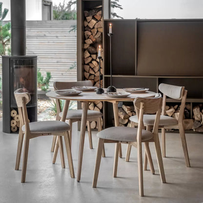 Gallery Hatfield Small Dining Table | Space-Saving Natural & Smoked Finish | Best for Compact Dining Spaces