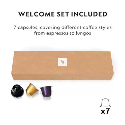 Nespresso by De'Longhi Citiz capsule coffee machine with Aeroccino milk frother making espresso and cappuccino at home.