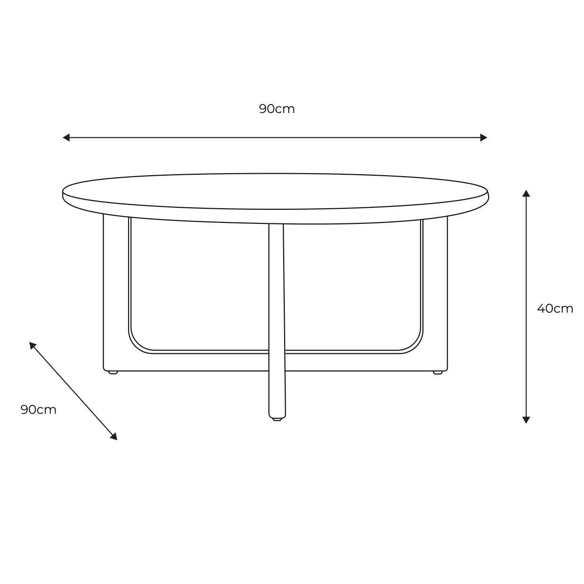 Natural light oak round coffee table featuring a geometric crossover timber base styled on a textured rug in a bright, minimalist modern living room.