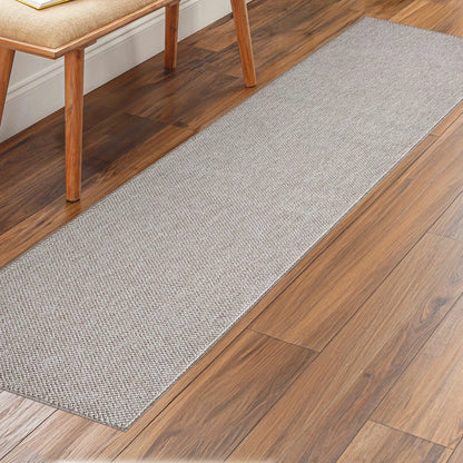Off The Loom Taupe Runner 60 x 213 cm with neutral modern design for hallways and kitchen flooring