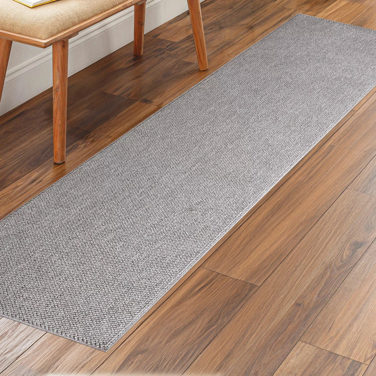 Off The Loom Taupe Runner 60 x 213 cm with neutral modern design for hallways and kitchen flooring