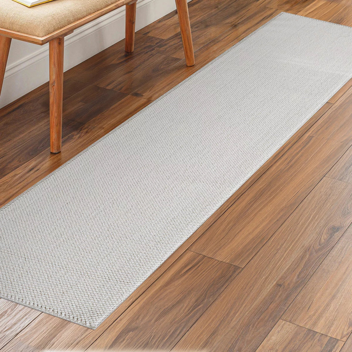 Off The Loom Taupe Runner 60 x 213 cm with neutral modern design for hallways and kitchen flooring
