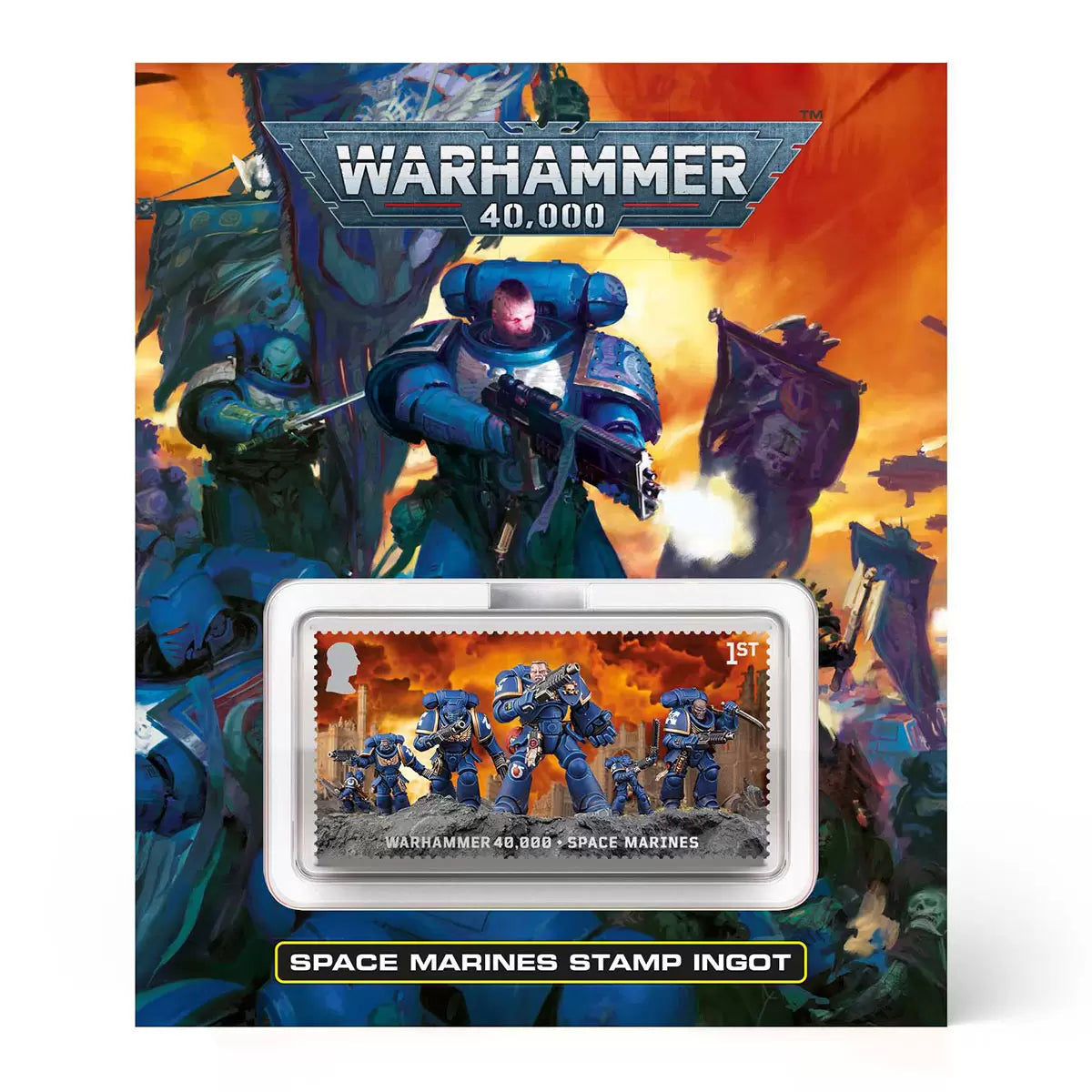 Official Warhammer Age of Sigmar stamp ingot by Royal Mail collectible display item for fans and collectors