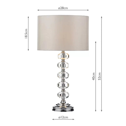 crystal chrome table lamp with ivory shade ambient lighting design - 2