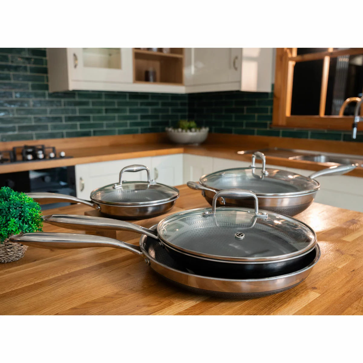 PRO STEEL Fusion 7 Piece Cookware Set with durable stainless steel construction and multiple pots and pans for everyday home cooking
