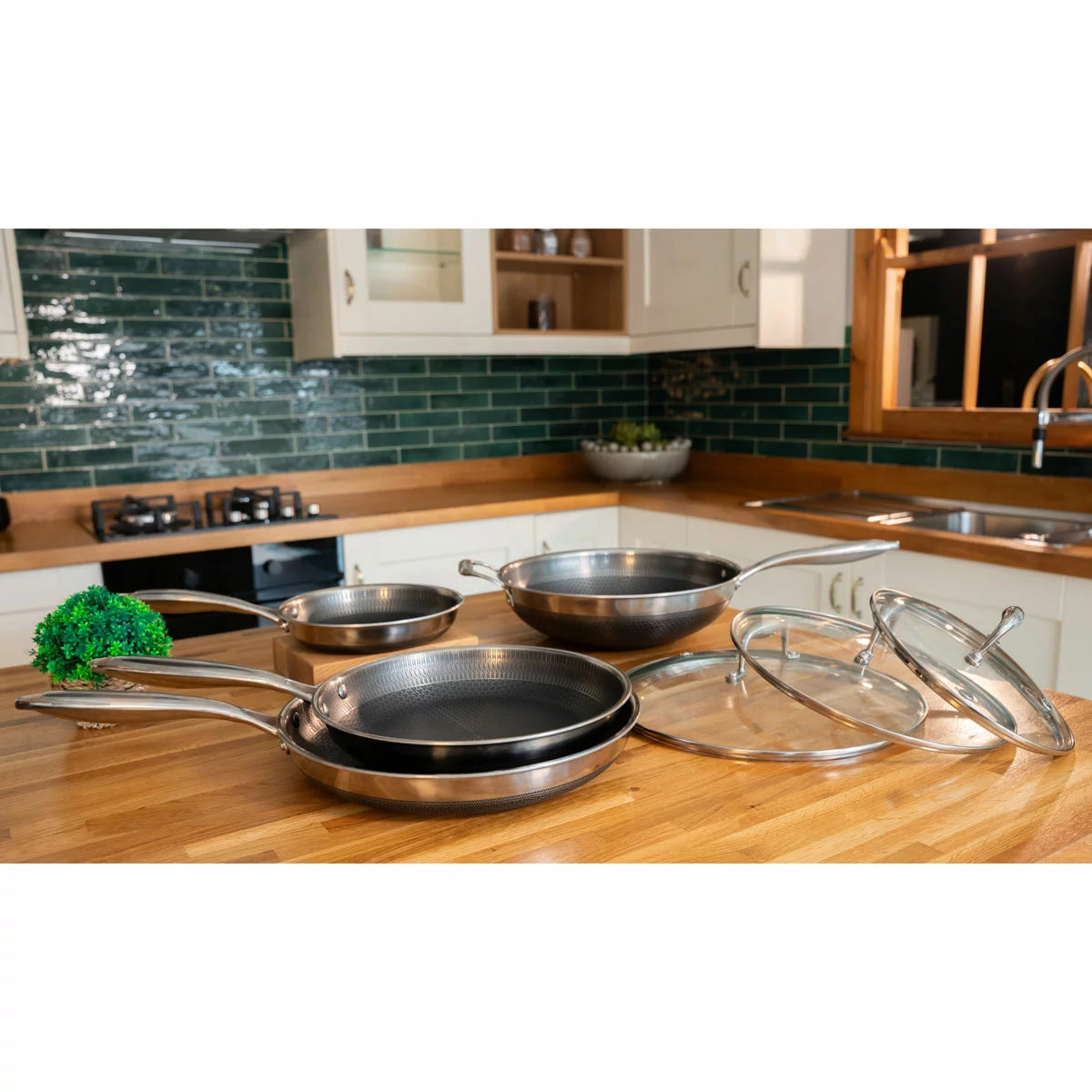 PRO STEEL Fusion 7 Piece Cookware Set with durable stainless steel construction and multiple pots and pans for everyday home cooking