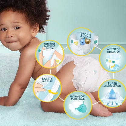 Pampers Premium Protect New Baby Size 3 nappies 70 pack with ultra-soft material and leak protection for newborn babies