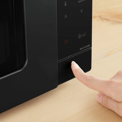 Panasonic 20L Solo Microwave NN-ST22QBBPQ with convenient cooking and reheating functions, compact design, and user-friendly controls, ideal for quick meal preparation, defrosting, and everyday cooking in small kitchens and busy households.