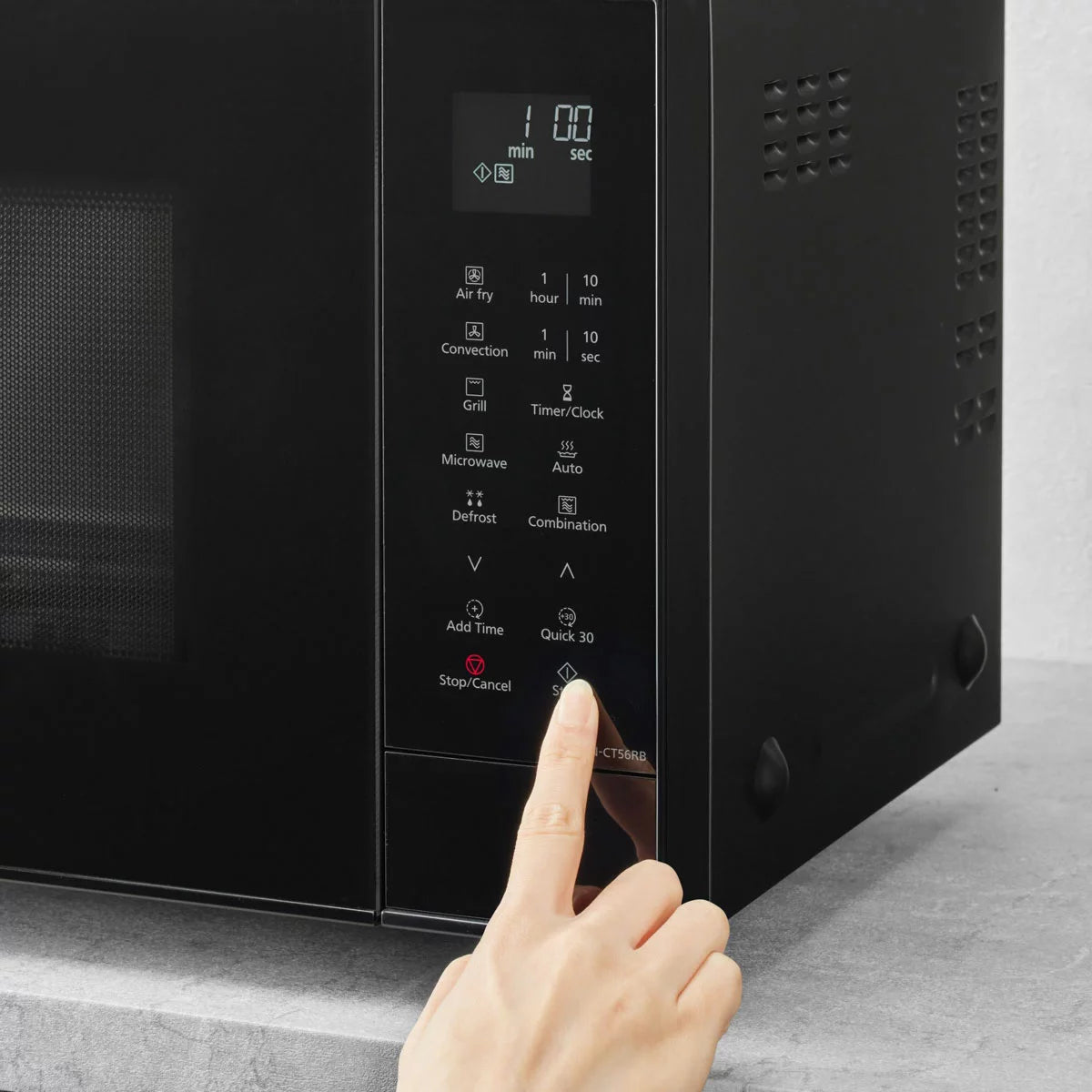 Panasonic NN-CT56RBBPQ 27L 4-in-1 Combination Microwave in black with microwave, grill, convection oven, and combination cooking functions