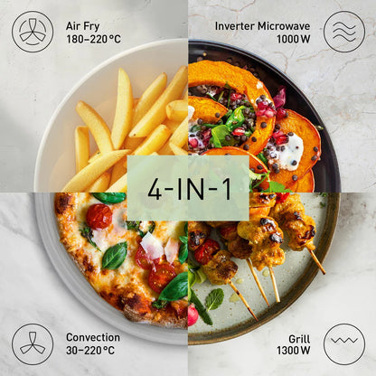 Panasonic NN-CT56RBBPQ 27L 4-in-1 Combination Microwave in black with microwave, grill, convection oven, and combination cooking functions
