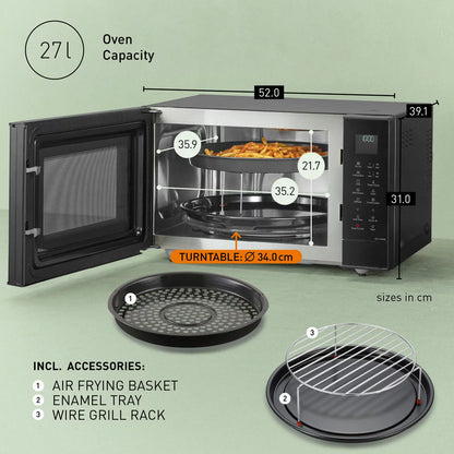 Panasonic NN-CT56RBBPQ 27L 4-in-1 Combination Microwave in black with microwave, grill, convection oven, and combination cooking functions