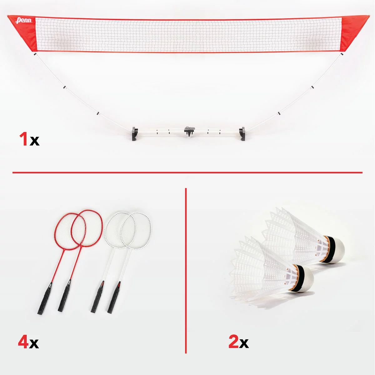 badminton set with rackets shuttlecocks easy setup outdoor family play - 2