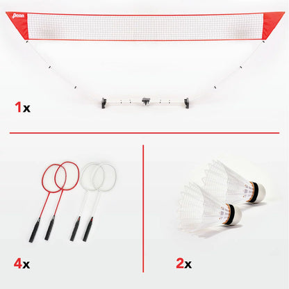 badminton set with rackets shuttlecocks easy setup outdoor family play - 2