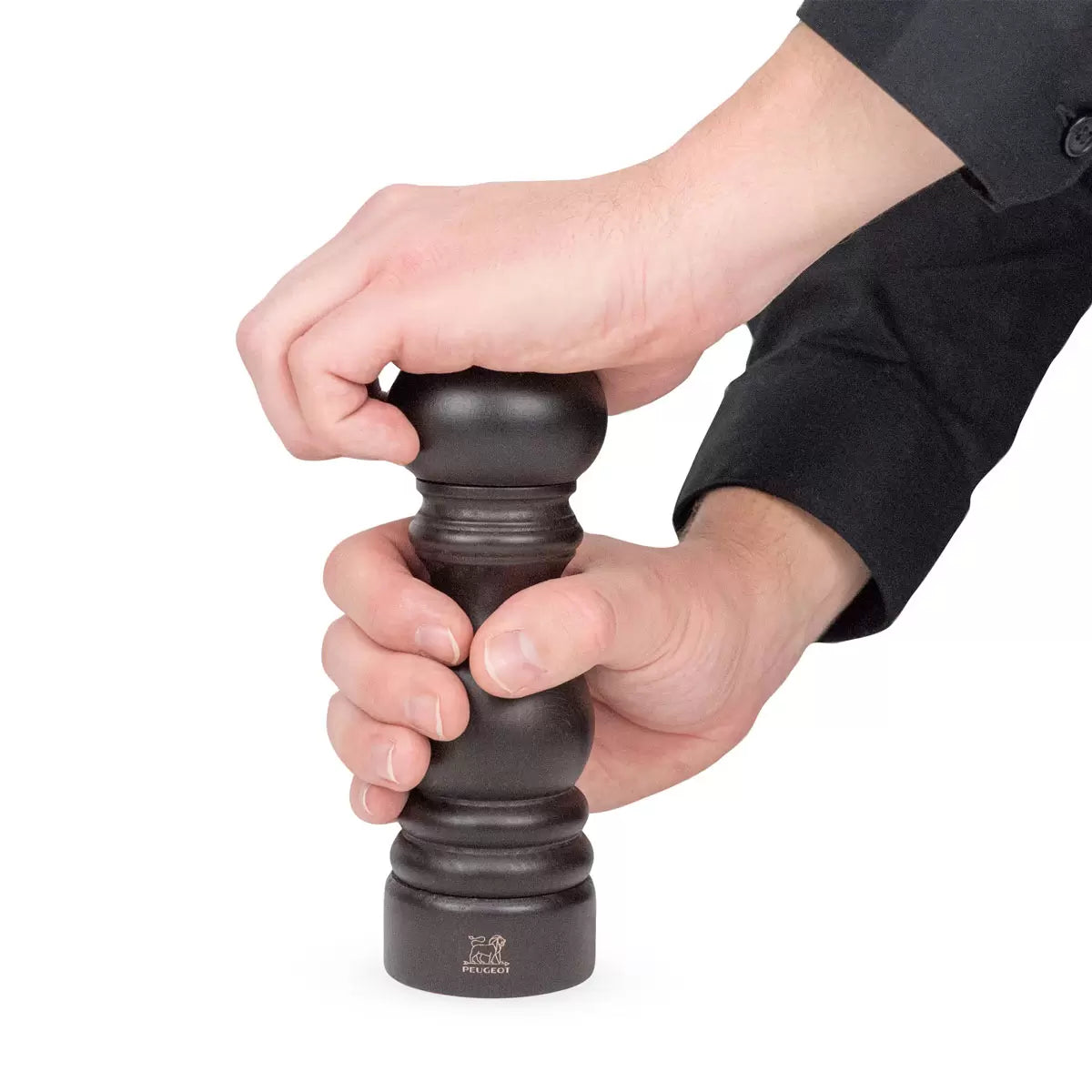 Iconic Peugeot Paris salt and pepper mill set in classic beechwood finish.