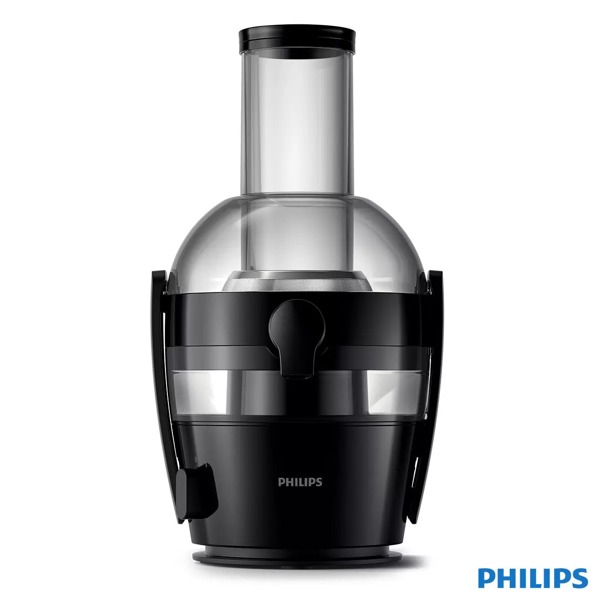 Philips Viva Juicer HR1855/70 Black countertop juicer with extra-large feeding tube for whole fruit juice extraction