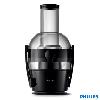Philips Viva Juicer HR1855/70 Black countertop juicer with extra-large feeding tube for whole fruit juice extraction
