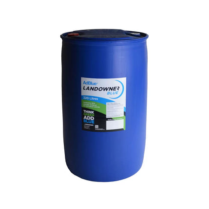 Industrial silver stainless steel Piusi AdBlue Barrel Pump Pro mounted to a 220L drum featuring its black rolling hand grip and 2.5m flexible discharge hose with an anti-crystallisation spout stopper.