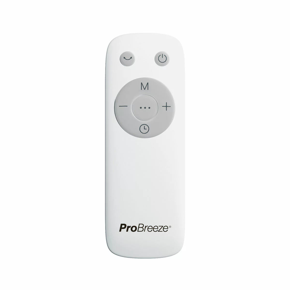 Front view of the white Pro Breeze OmniAir 41 inch premium bladeless tower fan and air purifier standing upright on a modern hardwood floor next to a living room sofa.