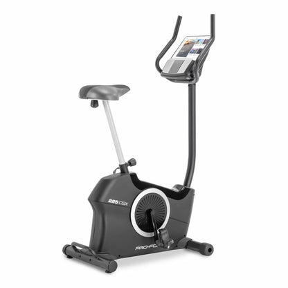 Pro Form 225 CSX Exercise Bike with adjustable resistance, LCD workout monitor, and ergonomic seat for home cardio fitness.