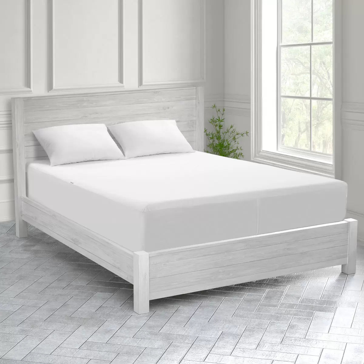 cotton mattress protector with waterproof breathable comfort for everyday sleep protection - 2