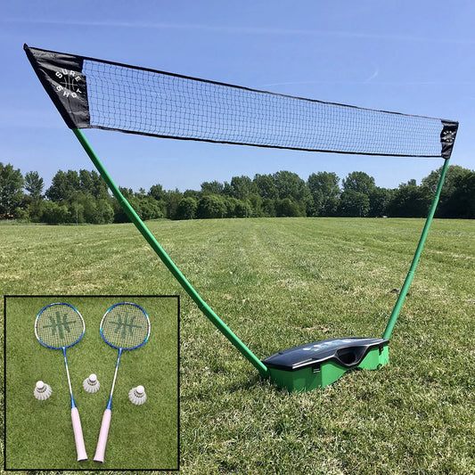portable badminton set quick fit net easy setup outdoor play - 1