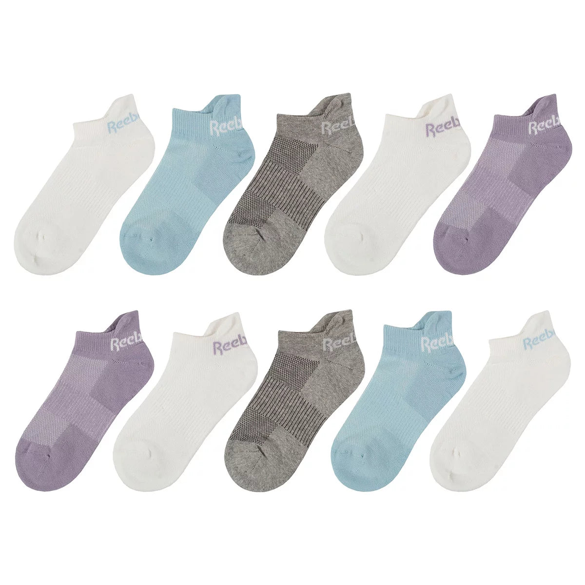 Reebok Ladies Low Cut Sock 10 Pack breathable comfortable women's socks for everyday wear and sports activities