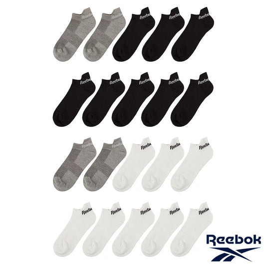Reebok Men's Trainer Sock 10 Pack in breathable cotton with cushioned sole and reinforced heel and toe/1