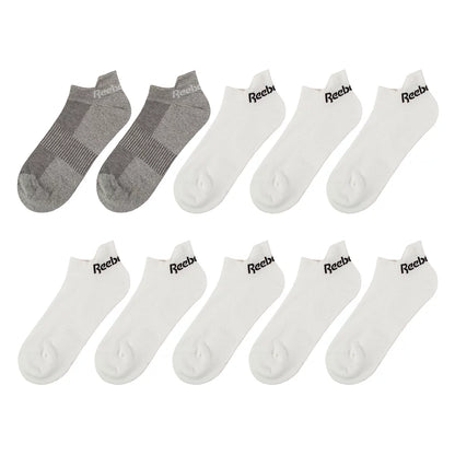 Reebok Men's Trainer Sock 10 Pack in breathable cotton with cushioned sole and reinforced heel and toe/3