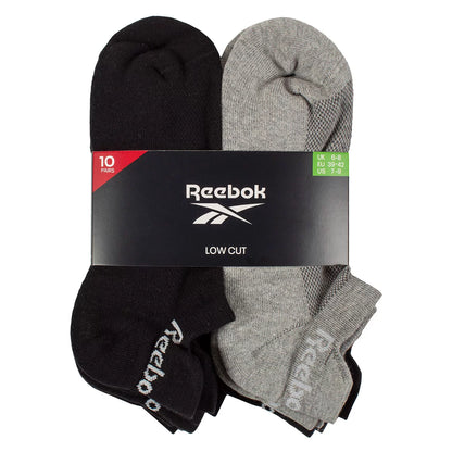 Reebok Men's Trainer Sock 10 Pack in breathable cotton with cushioned sole and reinforced heel and toe/4