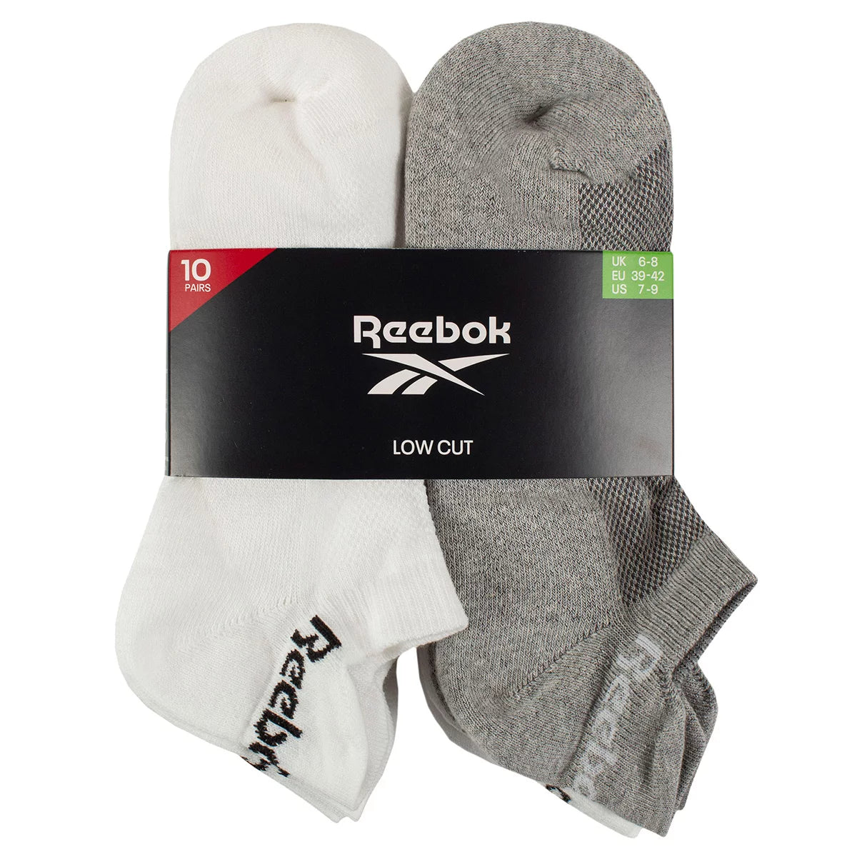 Reebok Men's Trainer Sock 10 Pack in breathable cotton with cushioned sole and reinforced heel and toe/5
