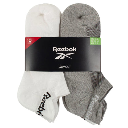 Reebok Men's Trainer Sock 10 Pack in breathable cotton with cushioned sole and reinforced heel and toe/5