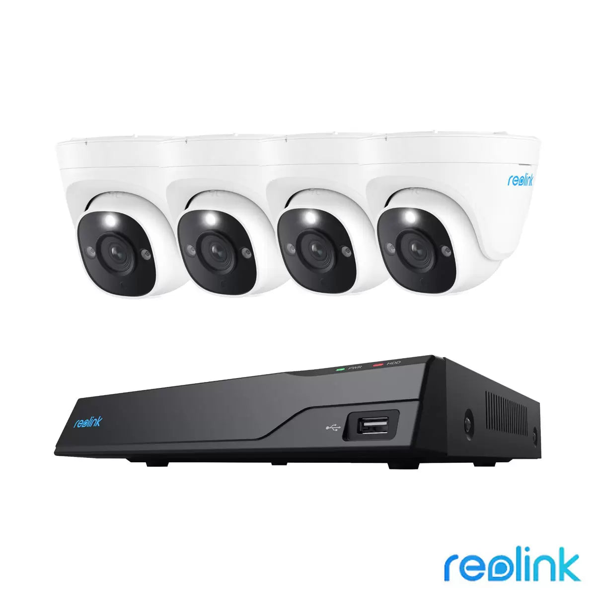 Reolink 8MP (4K) UHD NVR PoE AI 8 x channel / 4 x Dome camera Kit with 2TB HDDTransform vague, blurry security footage into crisp, undeniable proof. Every detail is captured in ultra-clear, true-to-life 4K resolution, eliminating the frustration of blocky digital zoom when identifying crucial license plates or facial features.Eliminating False Alarms with On-Board IntelligenceStandard security kits constantly trigger nagging notifications because of blowing leaves, sudden shadows, or stray animals. This eng
