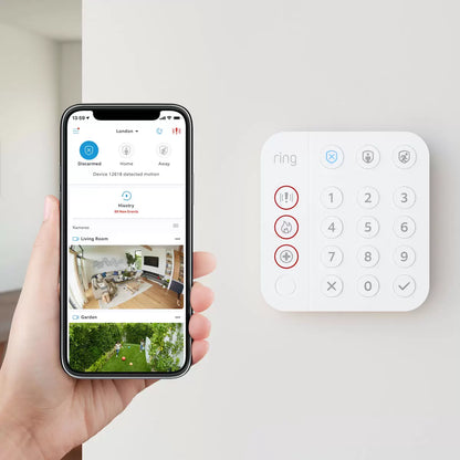 Ring 12 piece alarm starter kit with outdoor siren and indoor camera for smart home security and real-time monitoring