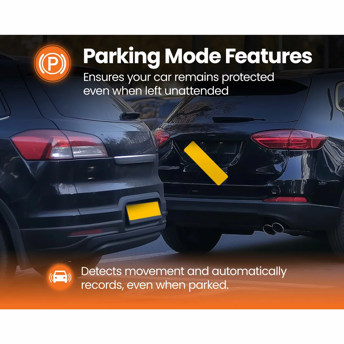 Cylindrical matte black screenless Road Angel Halo Ultima 4K front dash cam and its matching compact rear lens mounted flush on a clean vehicle windscreen.