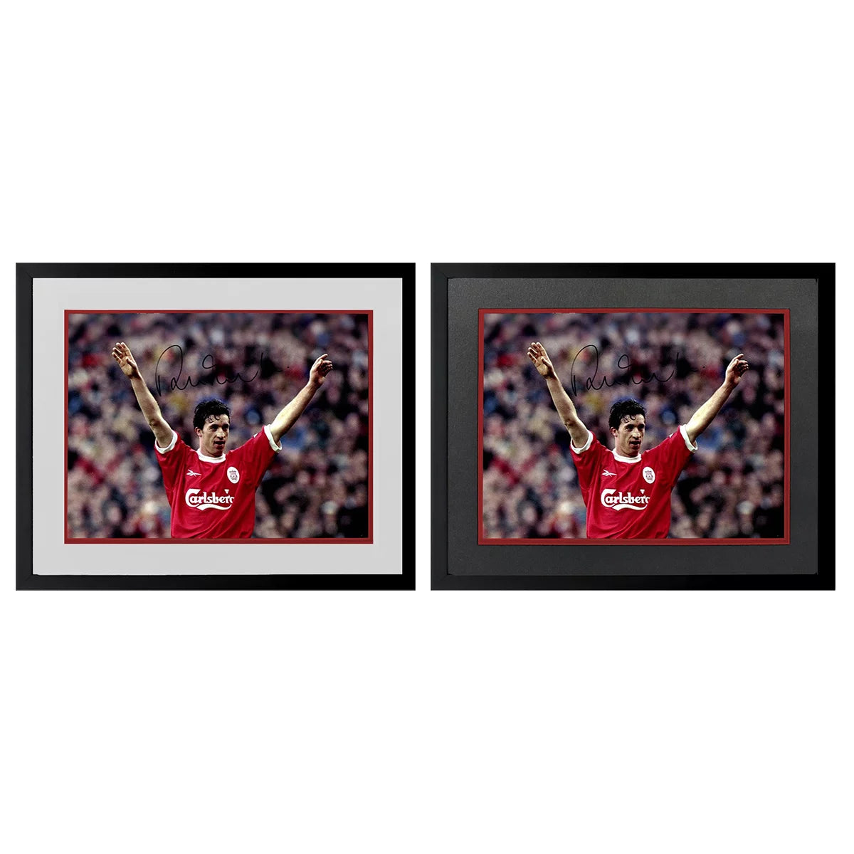 Authentic Robbie Fowler signed framed 16x12 Liverpool photo with a premium white mount and official COA.
