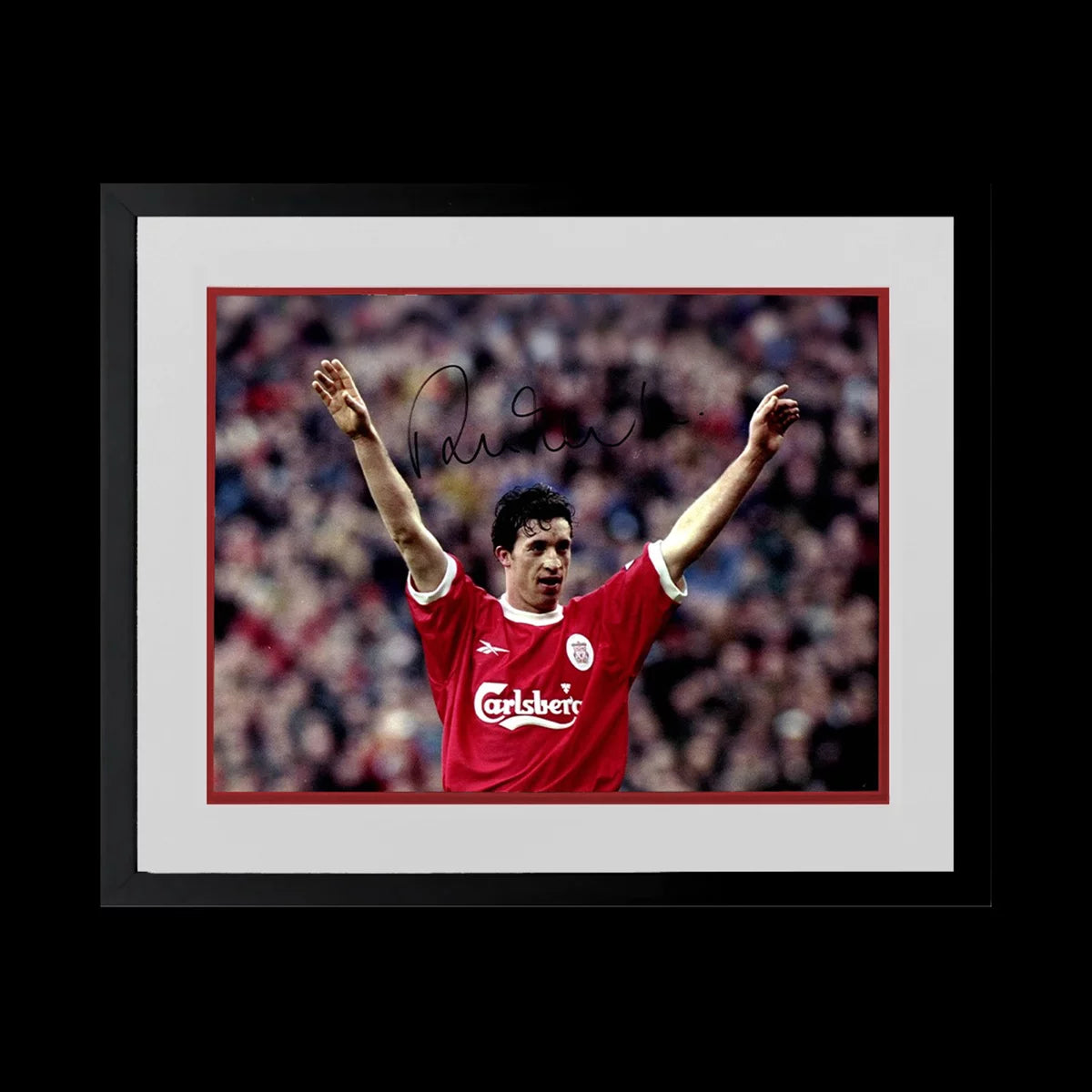 Authentic Robbie Fowler signed framed 16x12 Liverpool photo with a premium white mount and official COA.