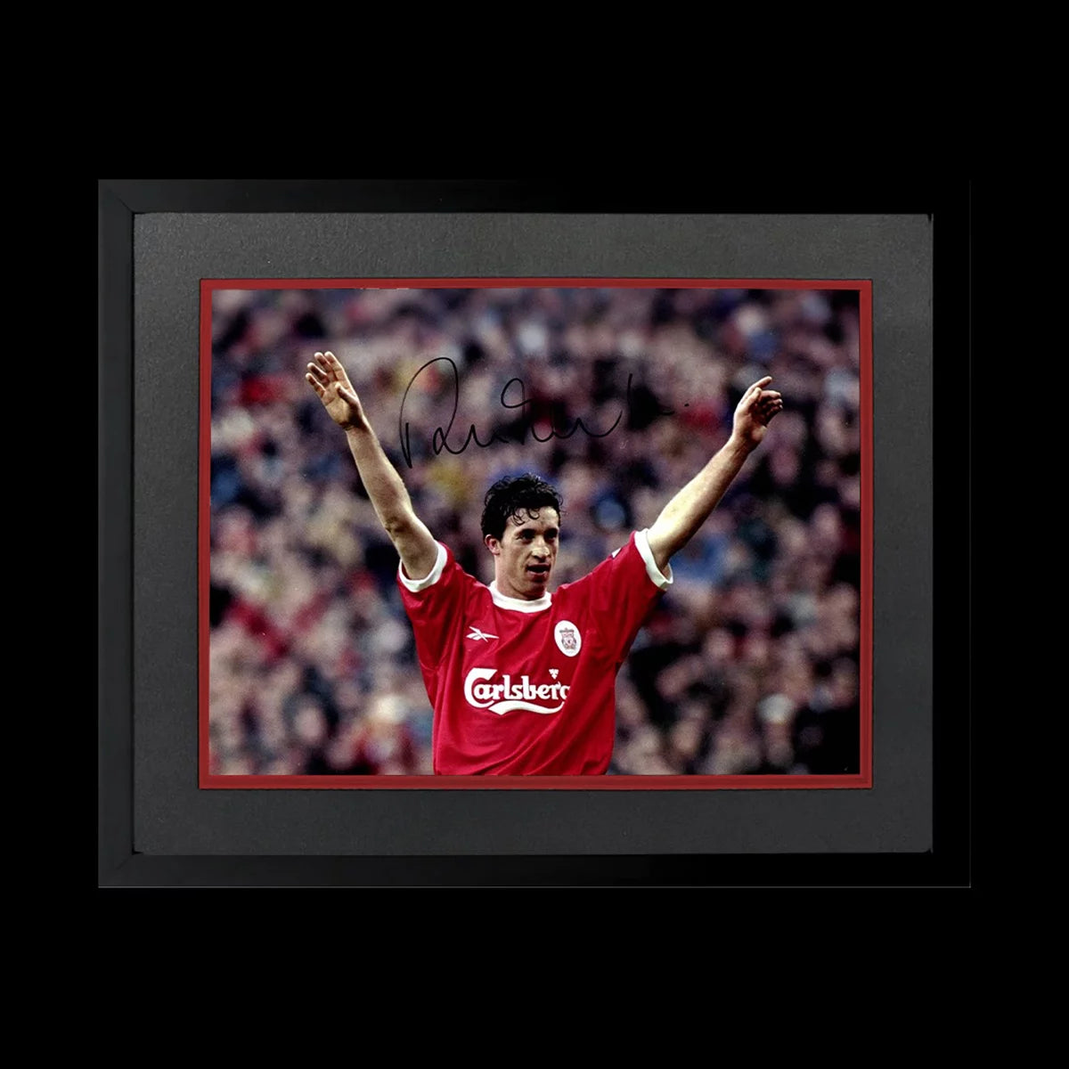 Authentic Robbie Fowler signed framed 16x12 Liverpool photo with a premium white mount and official COA.