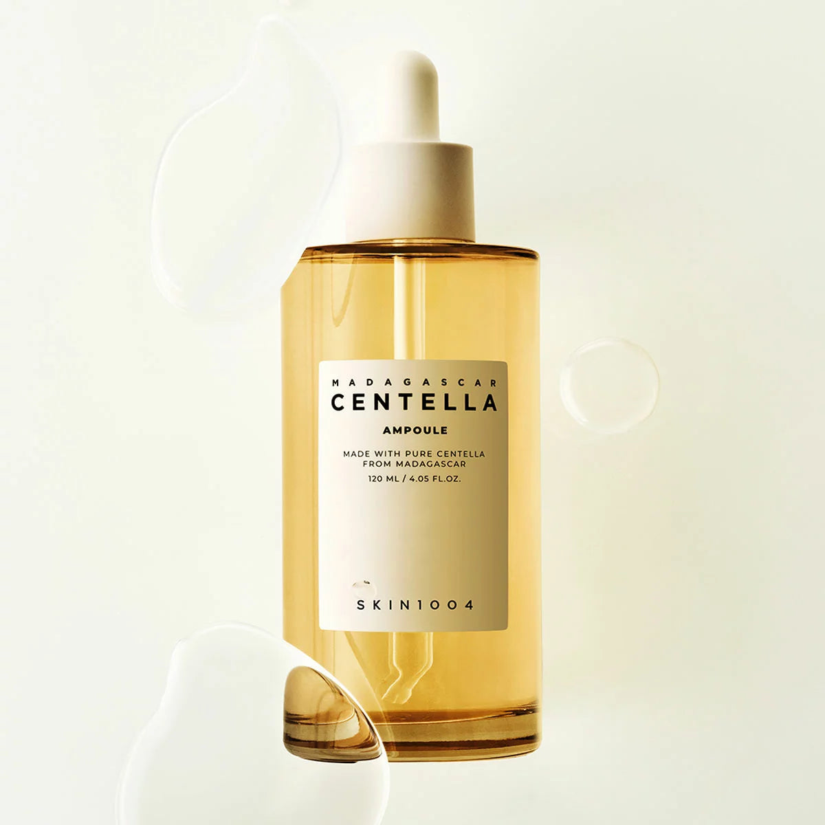 SKIN 1004 Madagascar Centella Ampoule collection, featuring two 120ml bottles and one 30ml bottle, presented against a clean, minimalist background.