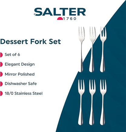 Silver Salter Soho 16-piece 430 stainless steel cutlery set arranged neatly for four place settings on a wooden dining table.
