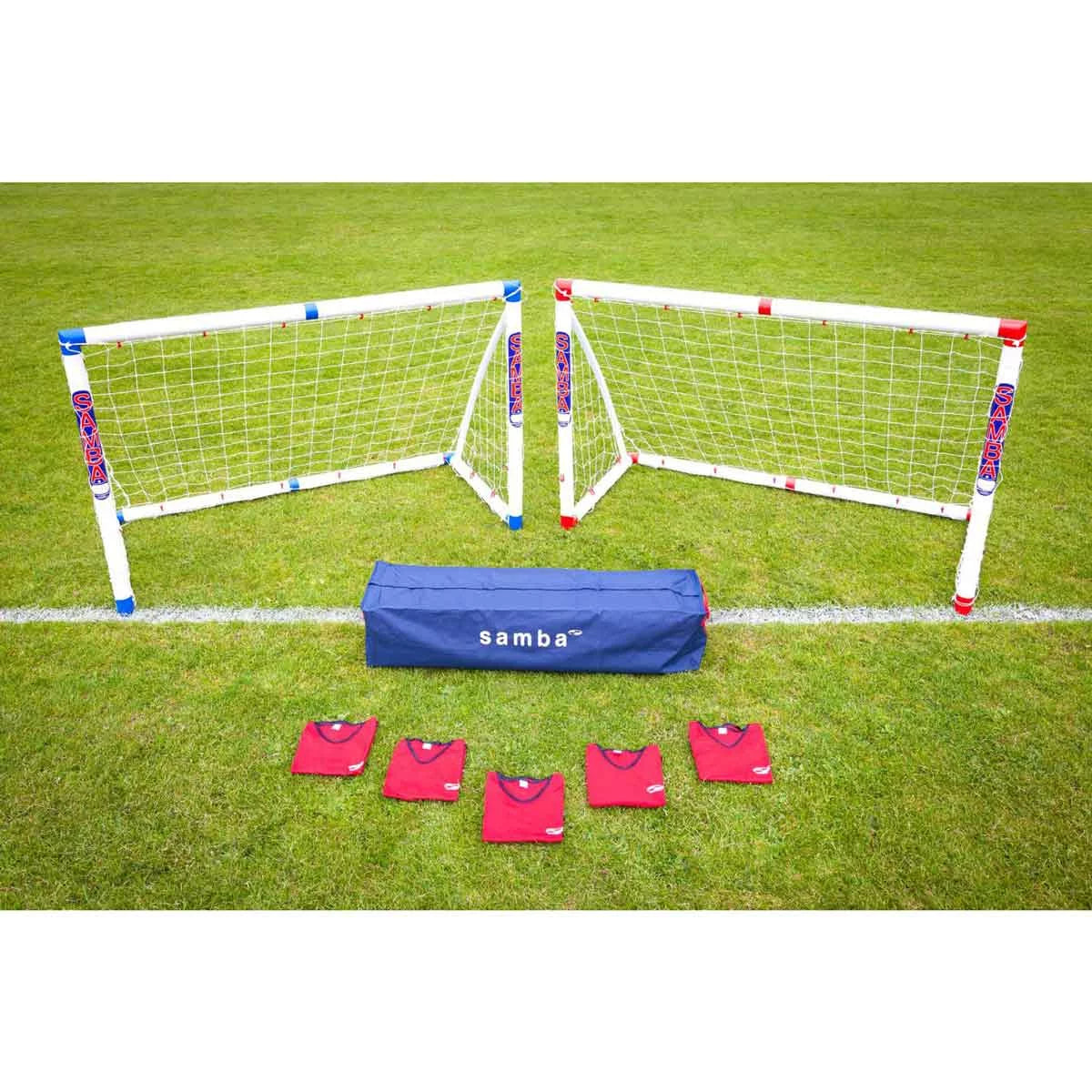 football goal set with bibs carry bag garden training kit - 1