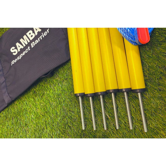 football pitch barrier system for crowd control and boundary marking - 1