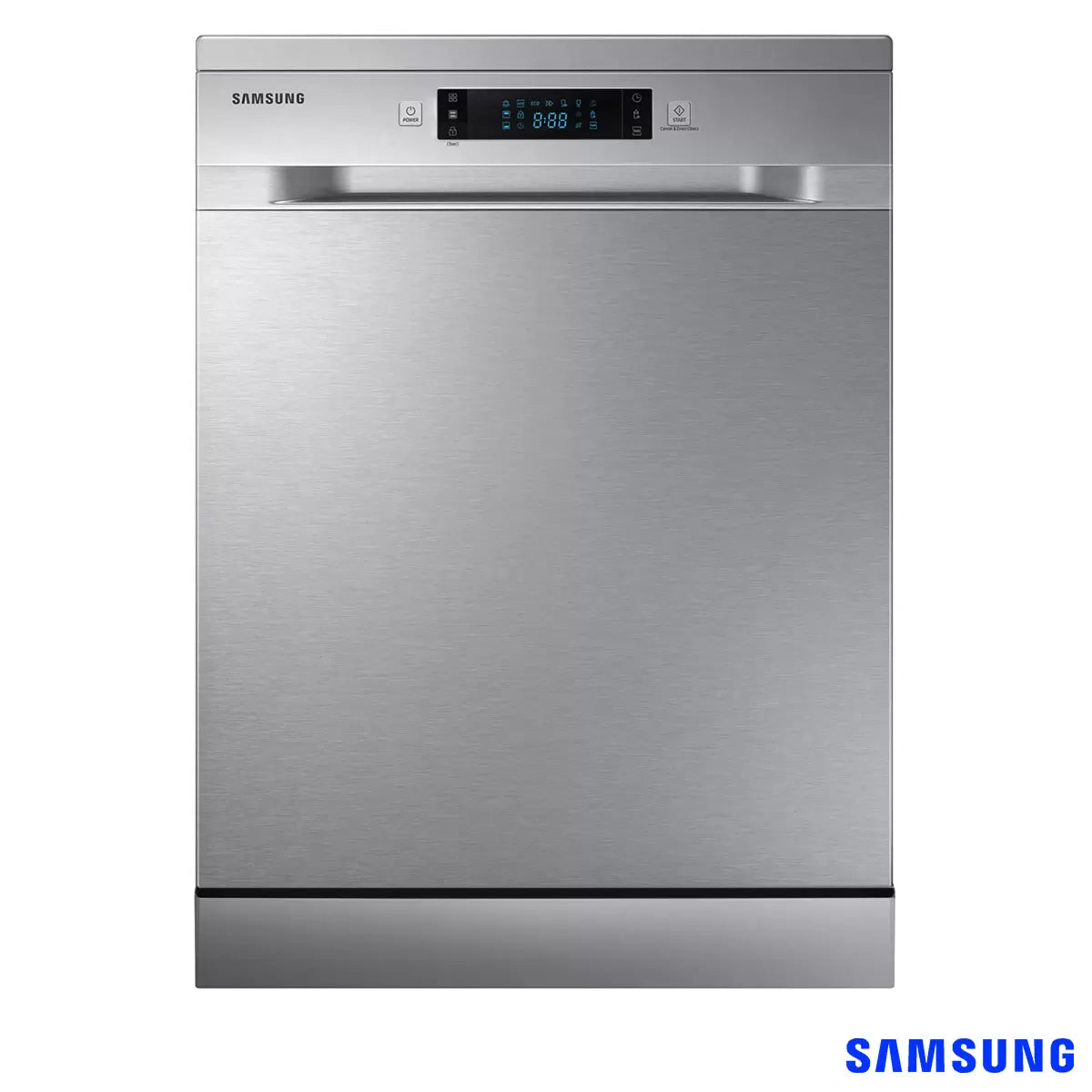 Samsung DW60M6050FS/EU silver dishwasher with 14 place setting capacity and energy-efficient dish cleaning performance .